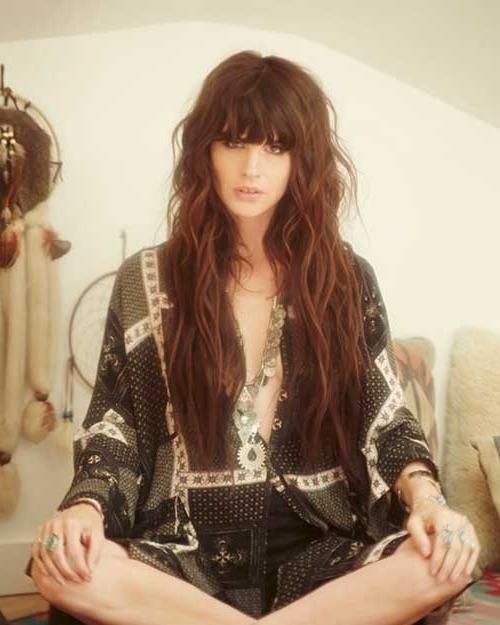 25 Hairstyles With Long Bangs | Hairstyles & Haircuts 2016 – 2017 With Long Hairstyles Naturally Wavy Hair (View 5 of 15)
