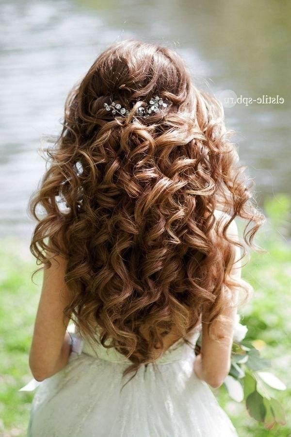 Best 25+ Curly Wedding Hair Ideas On Pinterest | Curly Bridesmaid Within Long Hairstyles Curls Wedding (View 5 of 15)