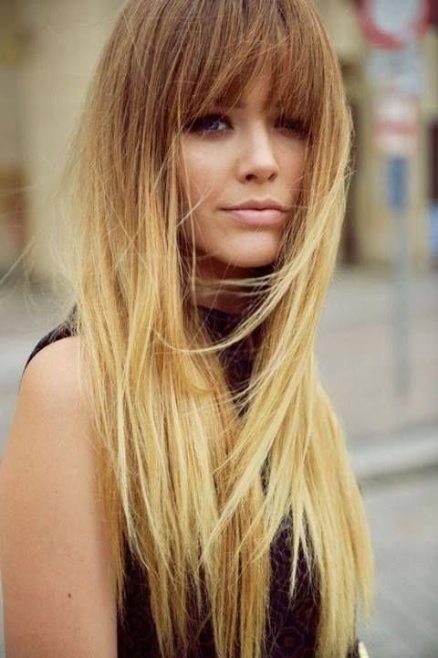 Best 25+ Fine Hair Bangs Ideas On Pinterest | Brunette Bangs Throughout Haircuts For Long Fine Hair With Bangs (View 4 of 15)