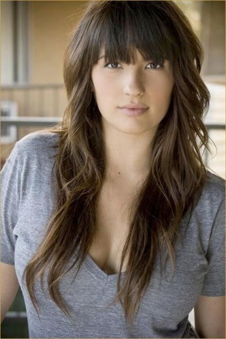 Best 25+ Full Side Bangs Ideas On Pinterest | Medium Length Intended For Long Hairstyles Layered With Fringe (View 11 of 15)