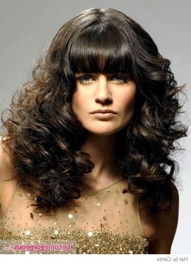 Permed Hairstyle With Straight Bangs In Long Permed Hair With Bangs (View 8 of 15)