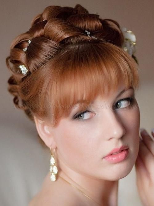 Wedding Updos With Bangs – Updo Hairstyle With Fringe | Hairstyles Regarding Long Hairstyles Updos With Fringe (View 8 of 15)