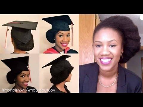 How To Wear Natural Hair Underneath Graduation Cap – Youtube In Short Hair Graduation Cap (View 12 of 15)