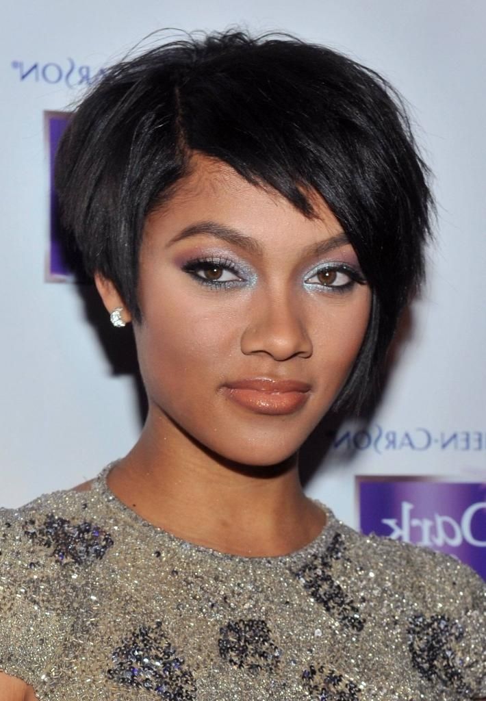 Short Hairstyles: Best Short Hairstyles For Black Round Faces Inside Short Hairstyles For Black Round Faces (View 6 of 15)