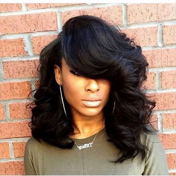 Best 25+ Black Bob Hairstyles Ideas On Pinterest | Feathered Bob With Regard To Long Bob Hairstyles With Bangs Weave (View 10 of 15)