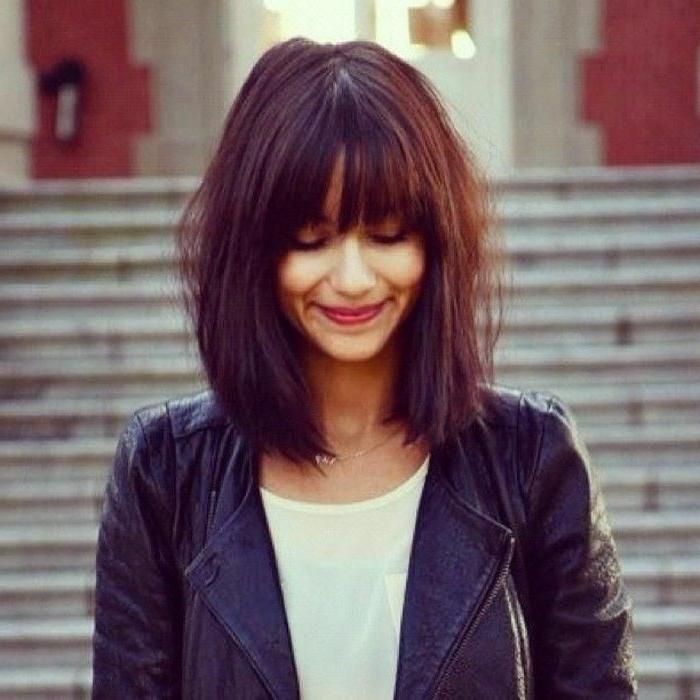 Best 25+ Long Bob With Bangs Ideas On Pinterest | Long Bob Haircut Within Long Bob Hairstyles With Bangs (View 2 of 15)