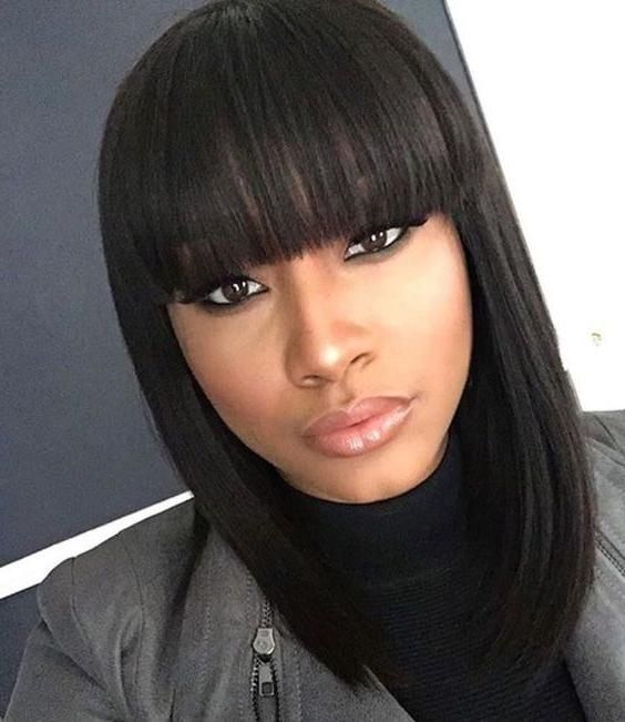 Most Recent Bob Hairstyles For Black Women With Sleek Bangs Intended For 20+ Stunning Bob Haircuts And Hairstyles For Black Women – Hairiz (View 3 of 15)