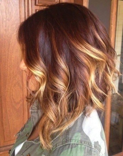 Most Recently Released Medium Length Curly Bob Hairstyles Regarding Soft Wavy Red To Blonde Ombre Bob Haircut For Medium Length Hair (View 15 of 15)