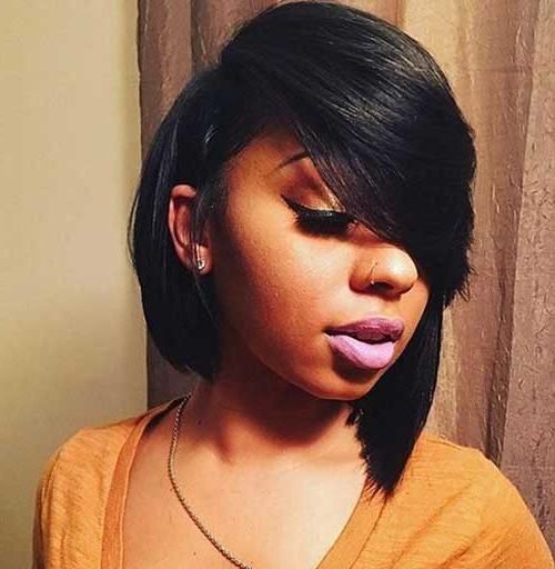 Trendy Asymmetrical Bob Hairstyles For Beautiful Girls With Regard To Really Pretty Black Girl Bob Haircuts (View 2 of 15)