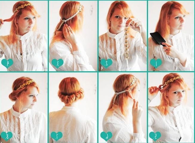Vintage Updo Hairdo Tutorial: Easy Updo Hairstyles For Prom With Regard To Easy Vintage Hairstyles For Long Hair (View 6 of 15)