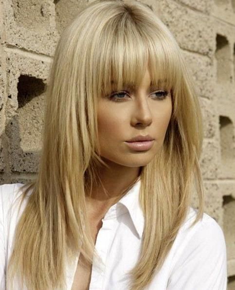 2017 Long Hairstyles With Full Fringe Intended For Best 25+ Full Fringe Long Hair Ideas On Pinterest | Bangs Long (View 3 of 15)