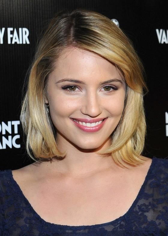 Dianna Agron Layered Dark Brown To Blonde Ombre Bob Hairstyle Intended For Popular Dianna Agron Bob Hairstyles (View 8 of 15)