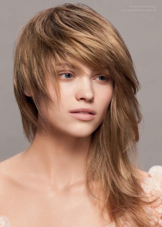 Long Asymmetrical Haircut With Cutting In An Angle Along The Face Regarding Asymmetrical Long Hairstyles (View 3 of 15)
