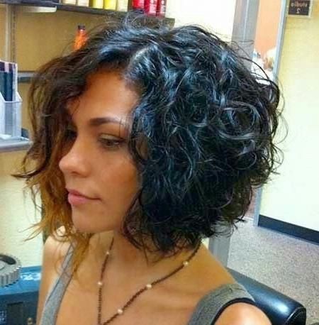 Long Curly Bob Within Trendy Inverted Bob Haircut For Curly Hair (View 12 of 15)
