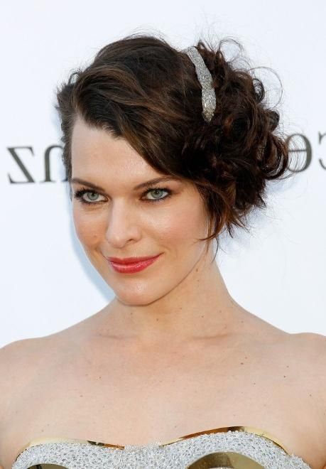 Milla Jovovich Short Hairstyle: Sexy Curled Out Bob Cut Inside Recent Milla Jovovich Curly Short Cropped Bob Hairstyles (View 6 of 15)