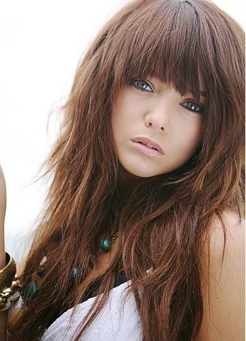 Most Current Long Hairstyles With Full Fringe Regarding 28 Best Long Hair Styles Images On Pinterest | Blonde Curly (View 7 of 15)