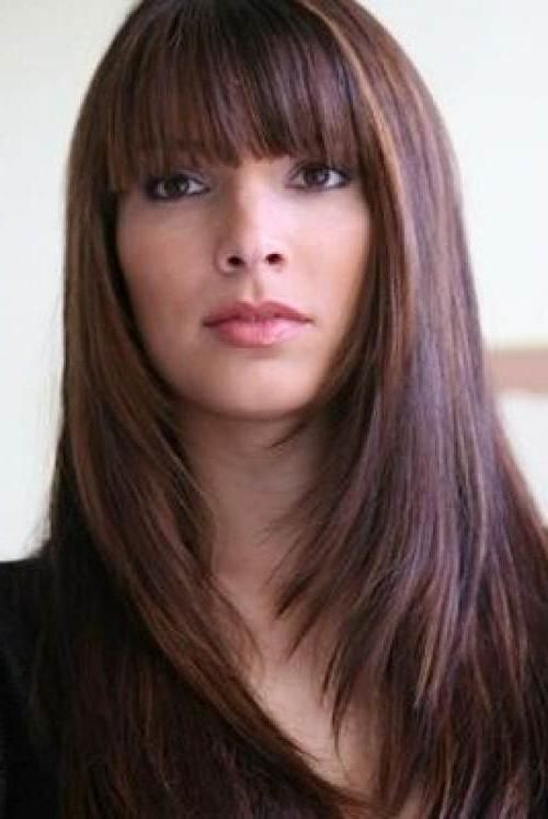 Most Popular Long Hairstyles With Fringes Throughout Hairstyles : Long Hairstyles With Fringe Hottest Hairstyles For (View 4 of 15)