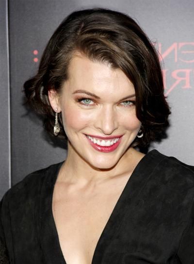 Well Known Milla Jovovich Curly Short Cropped Bob Hairstyles Throughout Short, Sophisticated, Brunette Hairstyles – Beauty Riot (View 13 of 15)