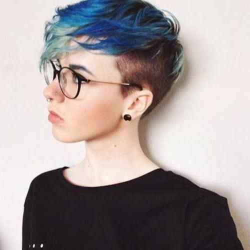 1916 Best Funky Short Hair Images On Pinterest | Hairstyles Inside Short Haircuts With Shaved Sides (Gallery 16 of 20)