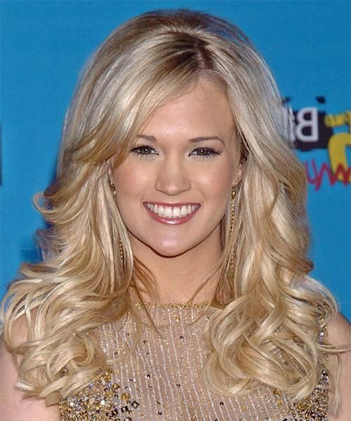 2017 Carrie Underwood Long Hairstyles With Carrie Underwood Long Wavy Formal Hairstyle – Medium Blonde (View 6 of 15)