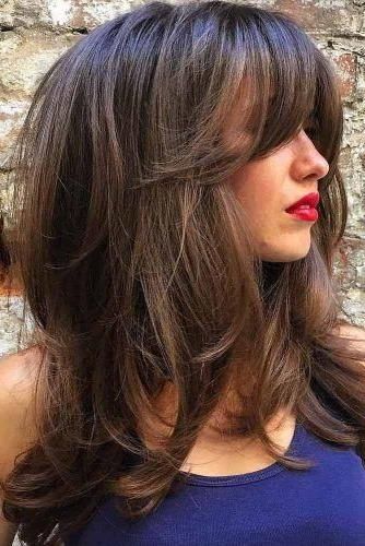 2017 Side Fringe Long Hairstyles Throughout 25+ Unique Side Swept Bangs Ideas On Pinterest | Sweep Bangs, Cut (View 16 of 20)