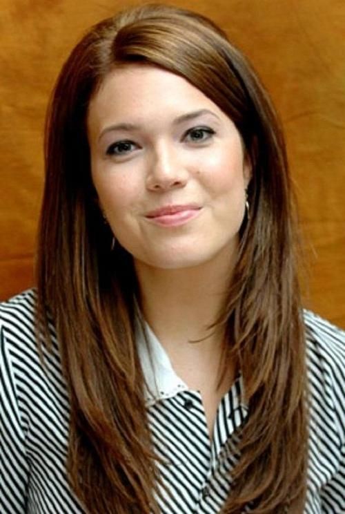 2018 Long Haircuts With Layers And Side Swept Bangs Regarding Long Hairstyles With Side Swept Bangs And Layers From Mandy Moore (View 12 of 15)