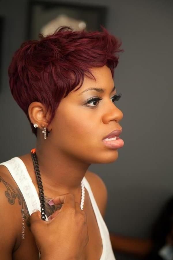 61 Short Hairstyles That Black Women Can Wear All Year Long Intended For Burgundy Short Hairstyles (View 6 of 20)