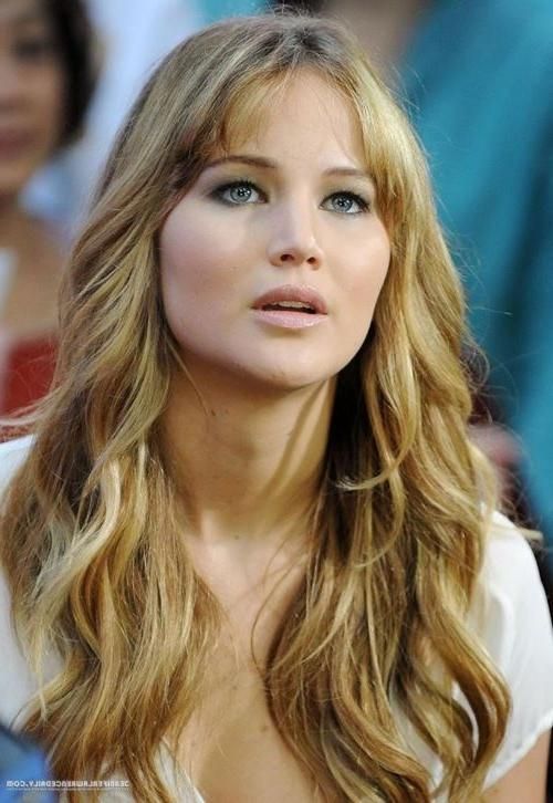 Best And Newest Jennifer Lawrence Long Hairstyles For Beautiful Long Hairstyles For Chubby Face | Cinefog (Gallery 19 of 20)