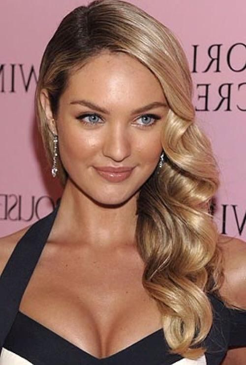Best And Newest Long Hairstyles To One Side Regarding Wavy Blonde | Must Love Hair | Pinterest | Blondes, Bridesmaid (View 13 of 20)