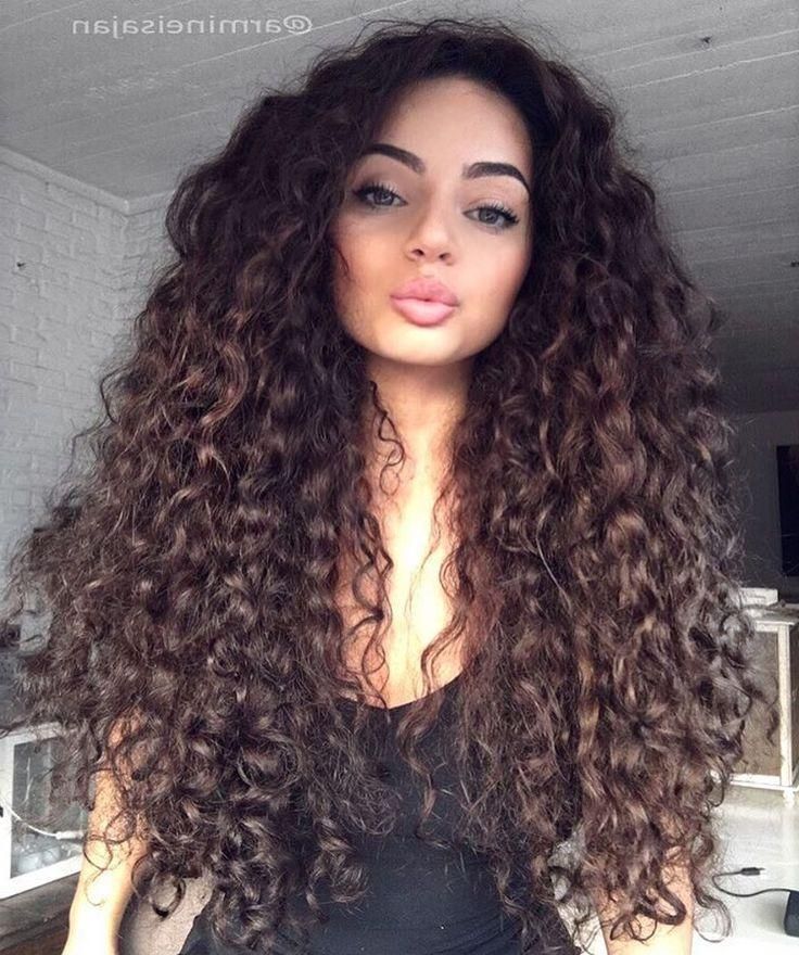 Current Curly Hair Long Hairstyles Throughout Best 25+ Long Curly Hair Ideas On Pinterest | Long Curly Layers (View 6 of 20)