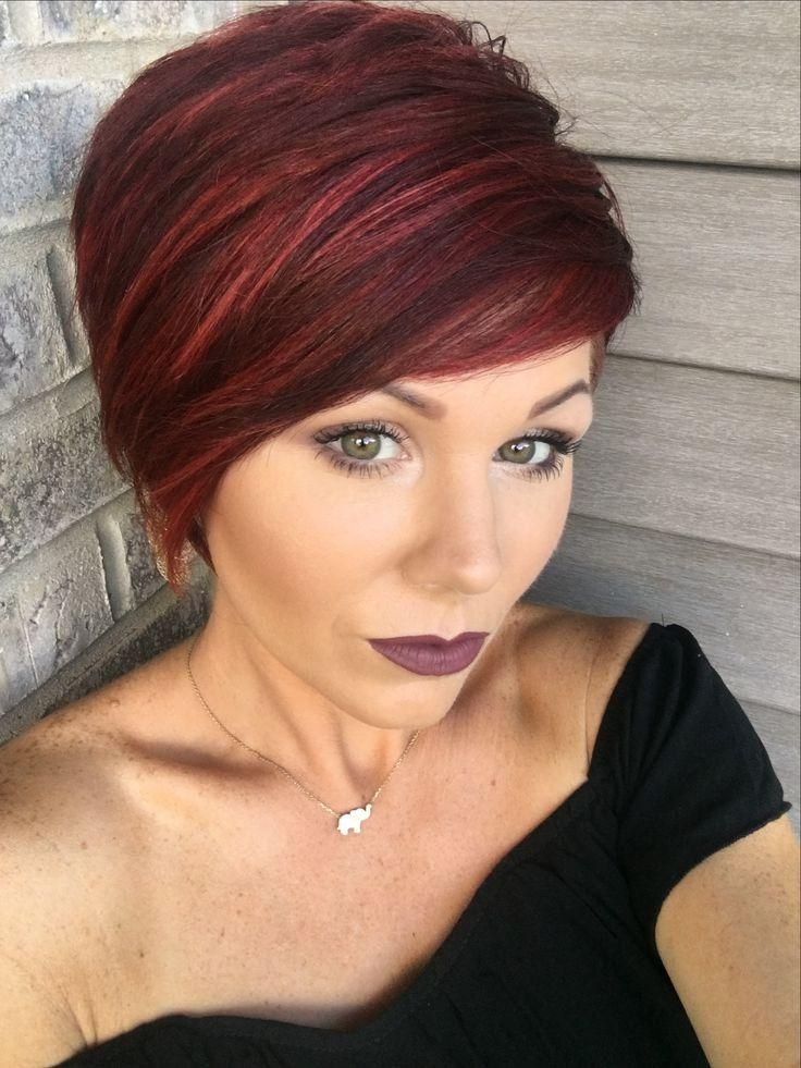 Hairstyles Ideas : Short Haircut Red Highlights Eye Catching Short Throughout Short Hairstyles With Red Highlights (View 9 of 20)