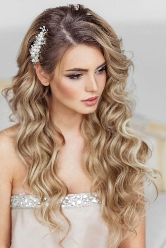 Latest Long Hairstyle For Wedding For Elstile Long Wedding Hairstyle | Pearls, Flowers And Inspiration (View 3 of 20)
