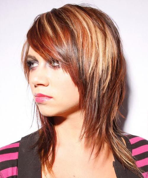 Most Current Textured Long Hairstyles With Regard To Long Straight Casual Hairstyle With Side Swept Bangs – Dark Red (View 17 of 20)