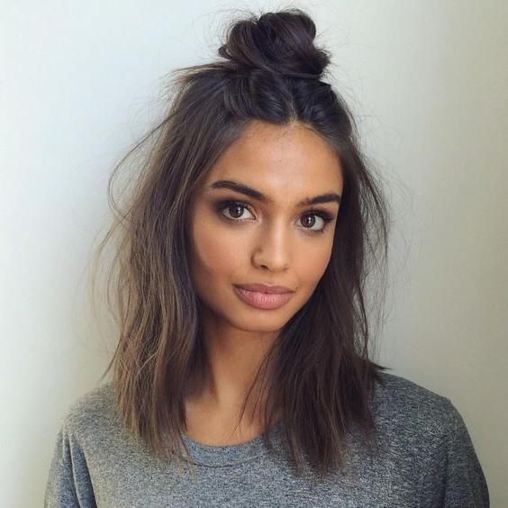 Most Recently Released Half Short Half Long Hairstyles Pertaining To 18 Half Up Hairstyles For Short And Medium Length Hair To Try Now (View 17 of 20)