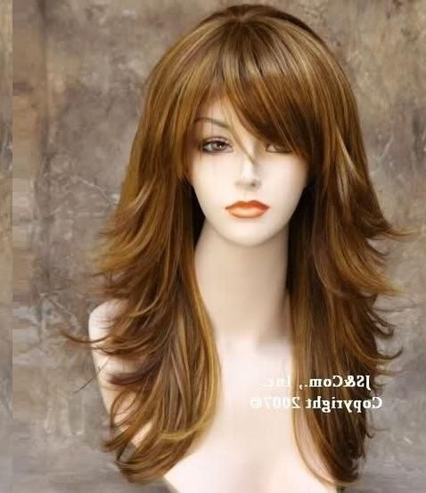 Most Recently Released Long Hairstyles With Layers For Thick Hair Pertaining To Long Hair, Short Layers, Thick Sweep Over Bangs (View 14 of 20)