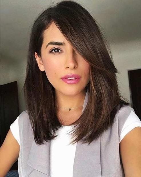 Newest Long Haircuts With Side Fringe Within 25+ Unique Side Bangs Ideas On Pinterest | Hair Side Bangs, Medium (View 15 of 15)