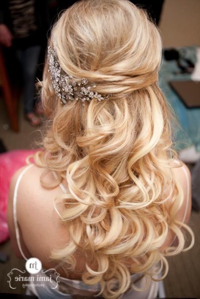 Newest Wedding Half Up Long Hairstyles Pertaining To 15 Fabulous Half Up Half Down Wedding Hairstyles (View 12 of 20)