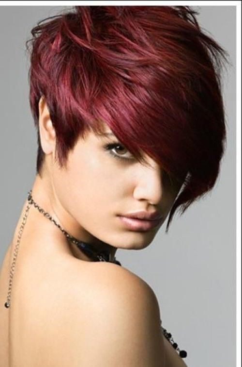Short Hairstyles: Dark Red Short Hairstyles 2016 Pictures Short Within Red Hair Short Haircuts (View 4 of 20)