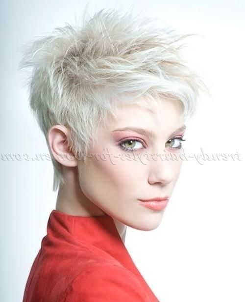 Short Hairstyles – Platinum Blonde Short Spiky Hairstyle | Trendy Pertaining To Platinum Blonde Short Hairstyles (View 1 of 20)