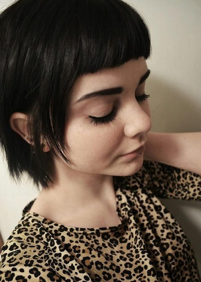 Short Scene Hairstyles With Blunt Bangs For Girl With Regard To Short Hairstyles With Blunt Bangs (Gallery 3 of 20)