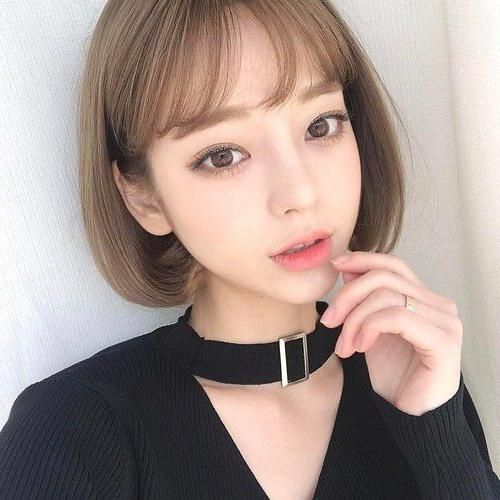 347 Best Korean Ulzzang Selfie Images On Pinterest | Korean In Asian Hairstyles With Short Bangs (View 14 of 20)