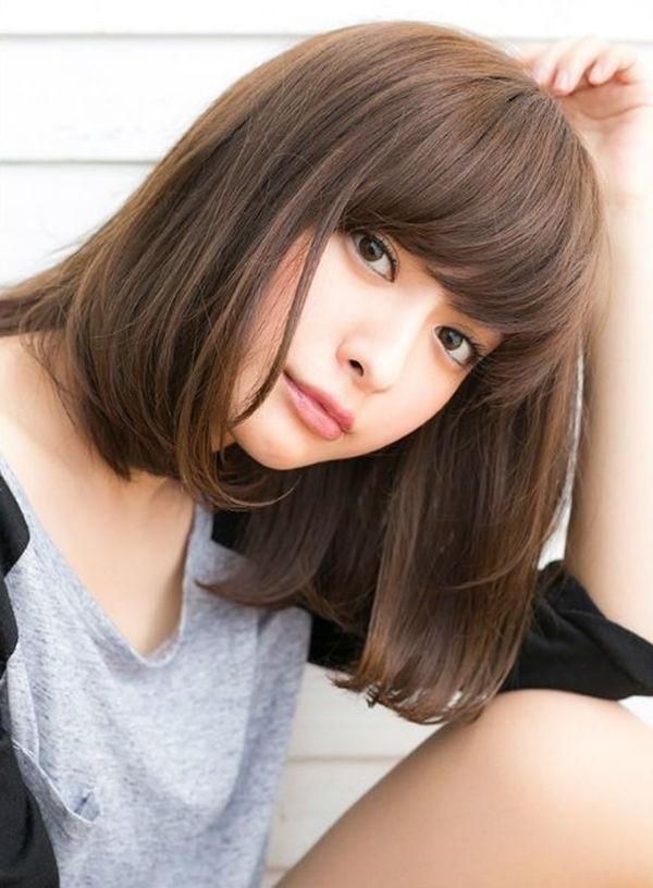 Hairstyles Ideas : Korean Medium Hairstyles For Round Faces Ideas With Korean Haircuts With Bangs (View 16 of 20)