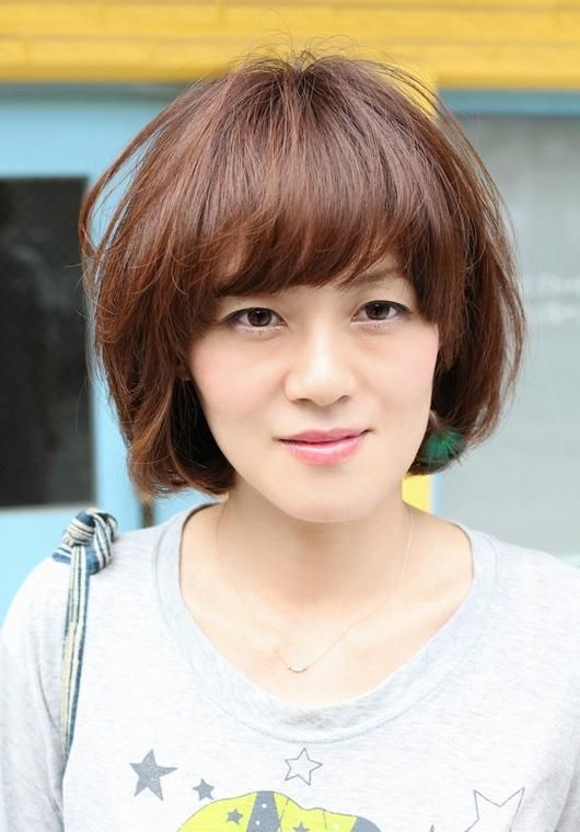 Short Asian Brown Hairstyle With Bangs – Hairstyles Weekly Intended For Asian Hairstyles With Bangs (View 8 of 20)