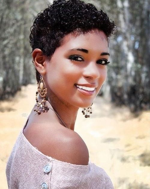 28 Trendy Black Women Hairstyles For Short Hair – Popular Haircuts Intended For Newest Pixie Haircuts For Natural Hair (View 12 of 20)