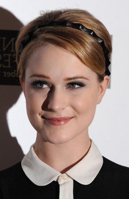 Famous Pixie Haircuts With Headband With Adorable, Youthful, Short Pixie With Headband – Evan Rachel Wood (View 13 of 20)