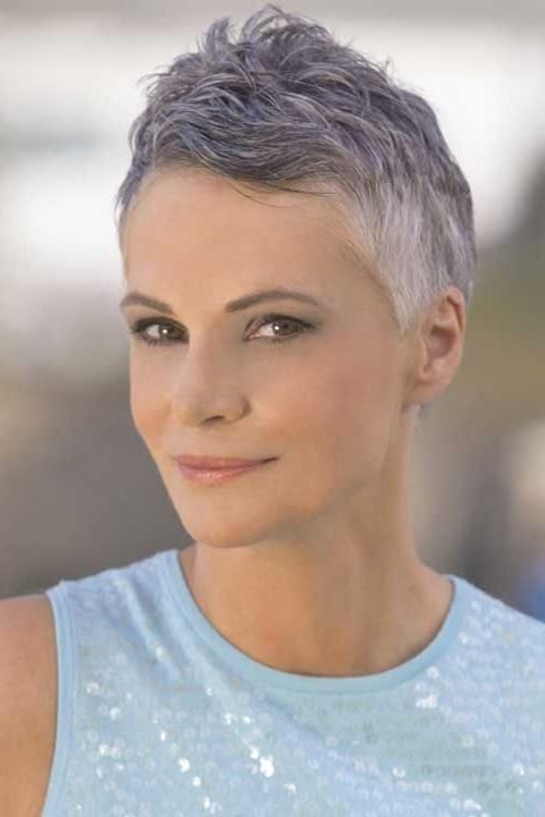 Most Current Gray Hair Pixie Haircuts Intended For 14 Trendy Grey Short Hair Styles! – Hairstyle Center! (View 17 of 20)