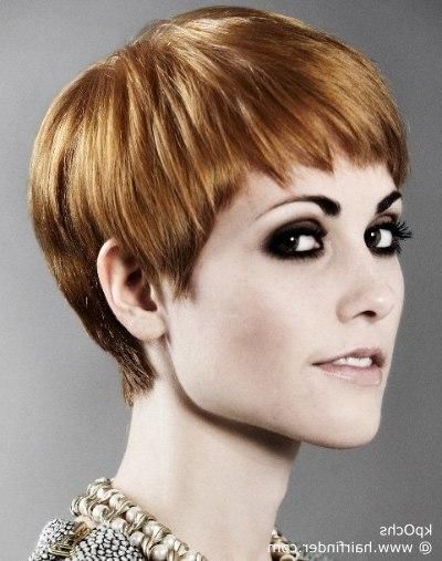 Short Pixie Haircut With A Short Fringe And Lovely Cutting Line Throughout Most Up To Date Pixie Haircuts With Short Bangs (View 9 of 20)