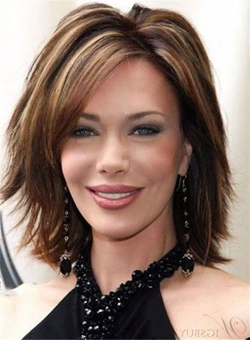 Well Known Layered Shaggy Bob Hairstyles Within Layered Cool Shaggy Bob Hairstyle Short Straight Human Hair Wig  (View 7 of 15)