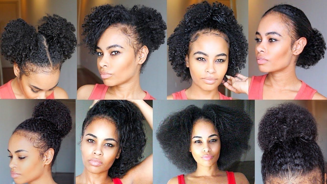 10 Quick & Easy Natural Hairstyles Under 60 Seconds! For Short Inside Quick Updos For Short Black Hair (View 4 of 15)