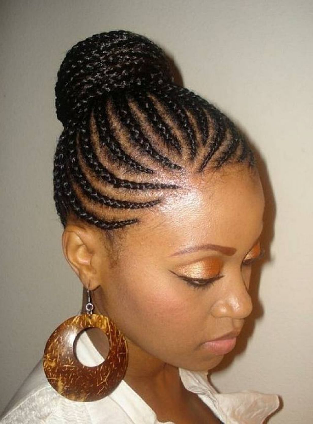 15 Fashionable Natural Updo Hairstyles For Ladies With Elegant Cornrow Updo Hairstyles (View 10 of 15)